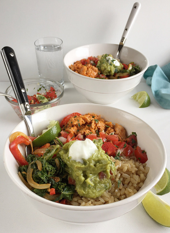 barbecue salmon burrito bowl