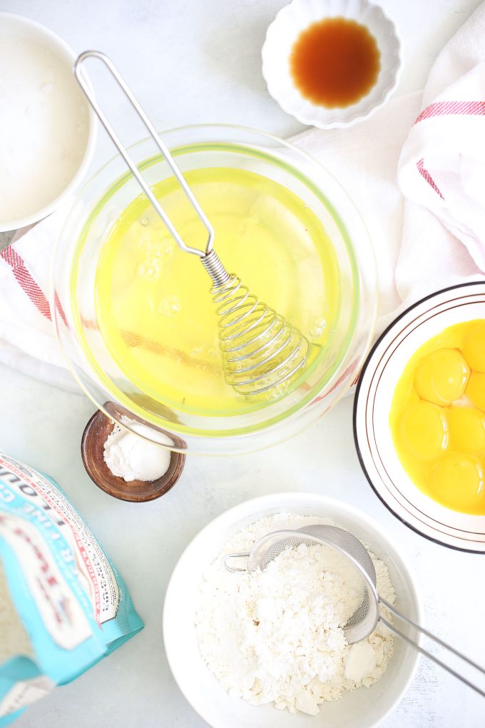 Whipped egg whites for angel food cake