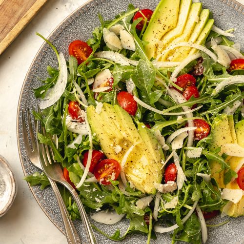 Arugula Avocado Salad Recipe with Lemon Vinaigrette