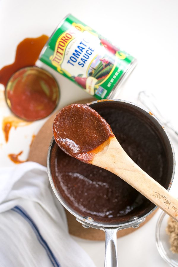 Chicken Drumsticks with Easy Homemade BBQ Sauce Recipe - In just 15 minutes of simmering, you’ll have an irresistible smoky, tangy, and sweet homemade BBQ sauce - made without ketchup, only canned tomato sauce, a little brown sugar, molasses, and spices - to slather on skinless chicken drumsticks! Serve them as an appetizer, game day snack, or entree.