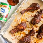 Chicken Drumsticks with Easy Homemade BBQ Sauce Recipe - In just 15 minutes of simmering, you’ll have an irresistible smoky, tangy, and sweet homemade BBQ sauce - made without ketchup, only canned tomato sauce, a little brown sugar, molasses, and spices - to slather on skinless chicken drumsticks! Serve them as an appetizer, game day snack, or entree.