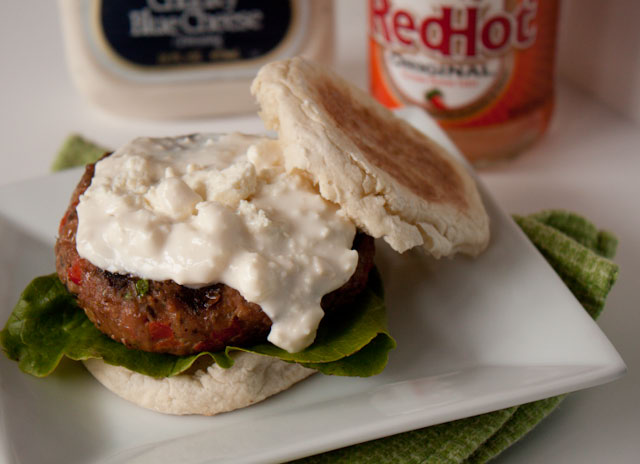 Buffalo Turkey Burgers with Blue Cheese Sauce Buffalo Turkey Burgers with Blue Cheese Sauce