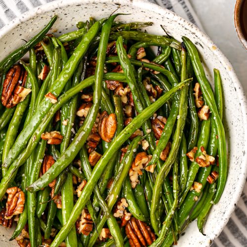 Charred Sesame Pecan Green Beans