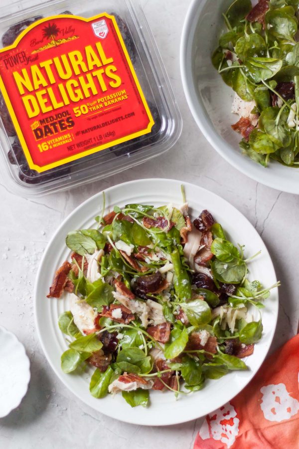 Chicken Bacon Cheddar Salad with Medjool Dates