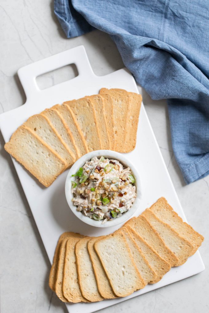 Creamy Chicken Salad Dip with Walnuts and Medjool Dates 