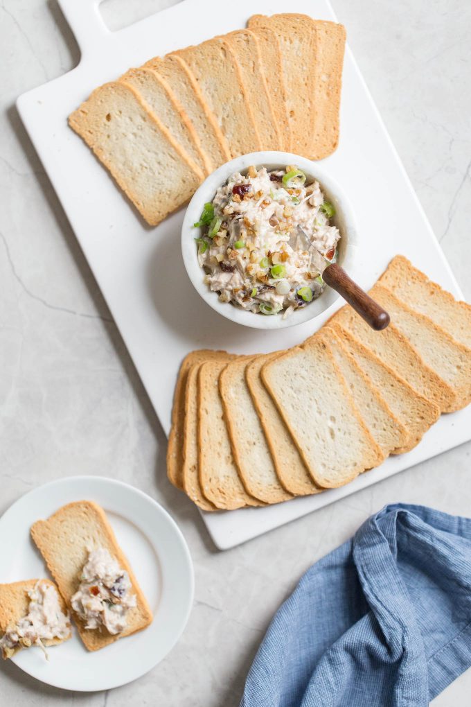 Creamy Chicken Salad Dip with Walnuts and Medjool Dates 
