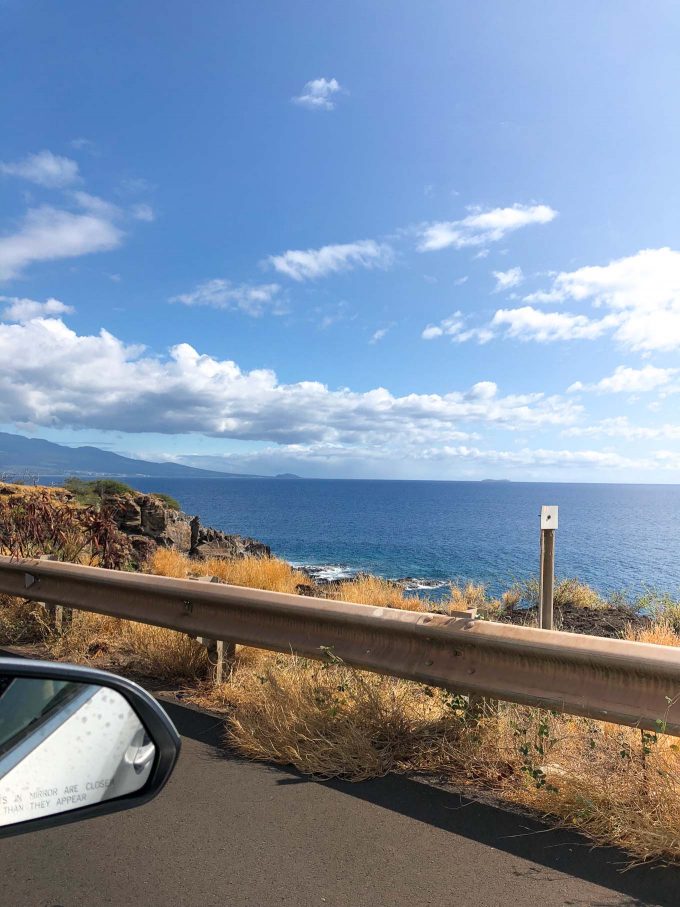driving along the coast in maui hawaii