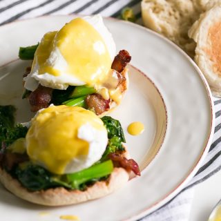 Eggs Benedict with Easy Hollandaise Sauce and Broccoli Rabe Recipe