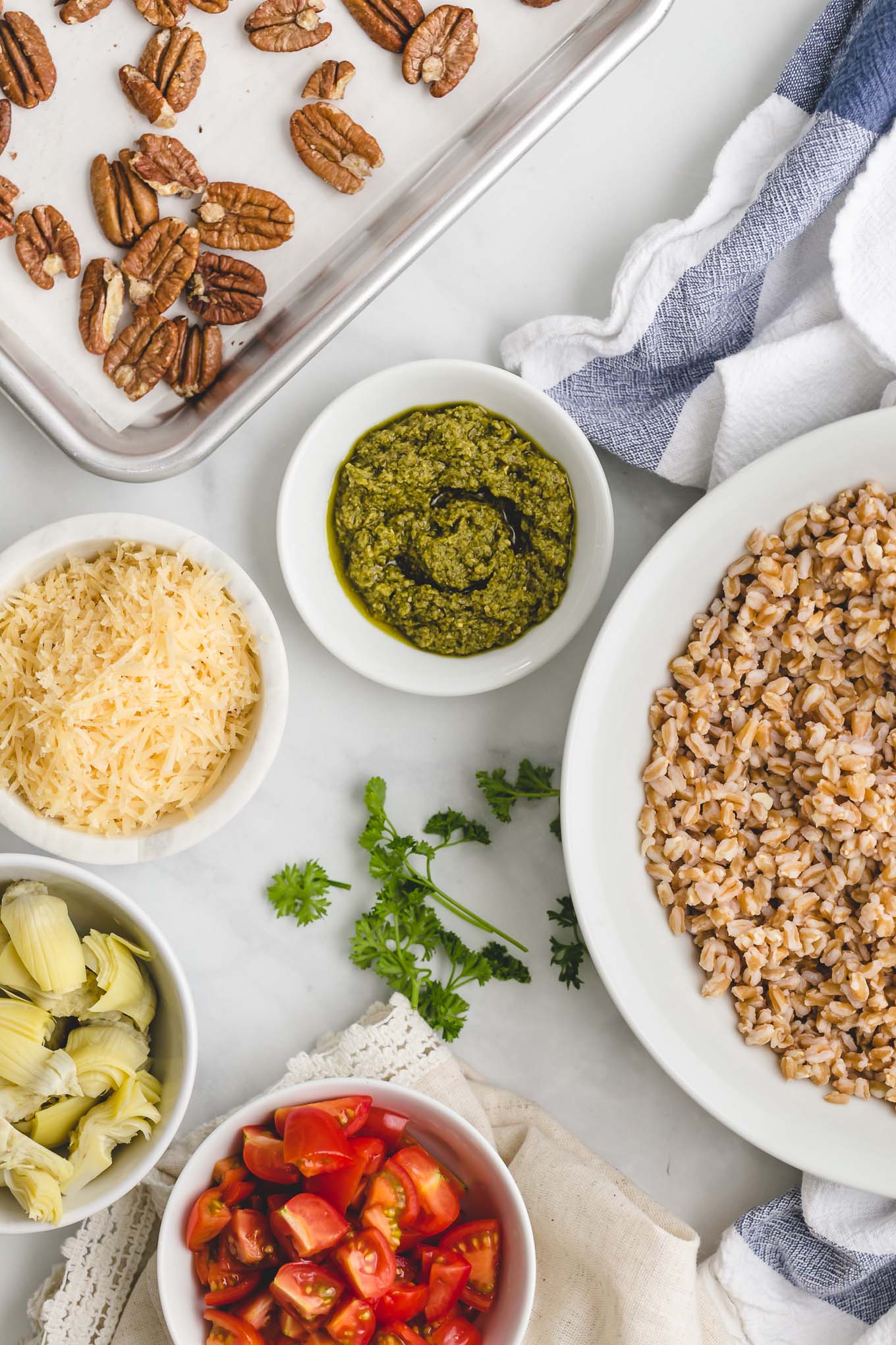 ingredients in farro salad