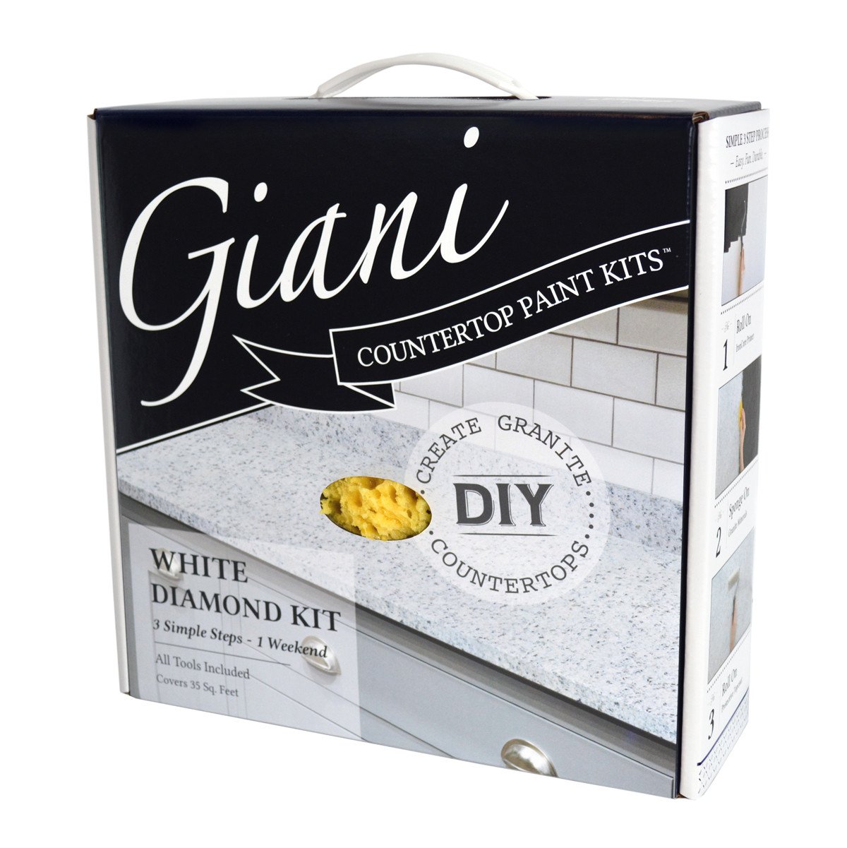 Giani White Diamond Countertop Paint Kit Swatch