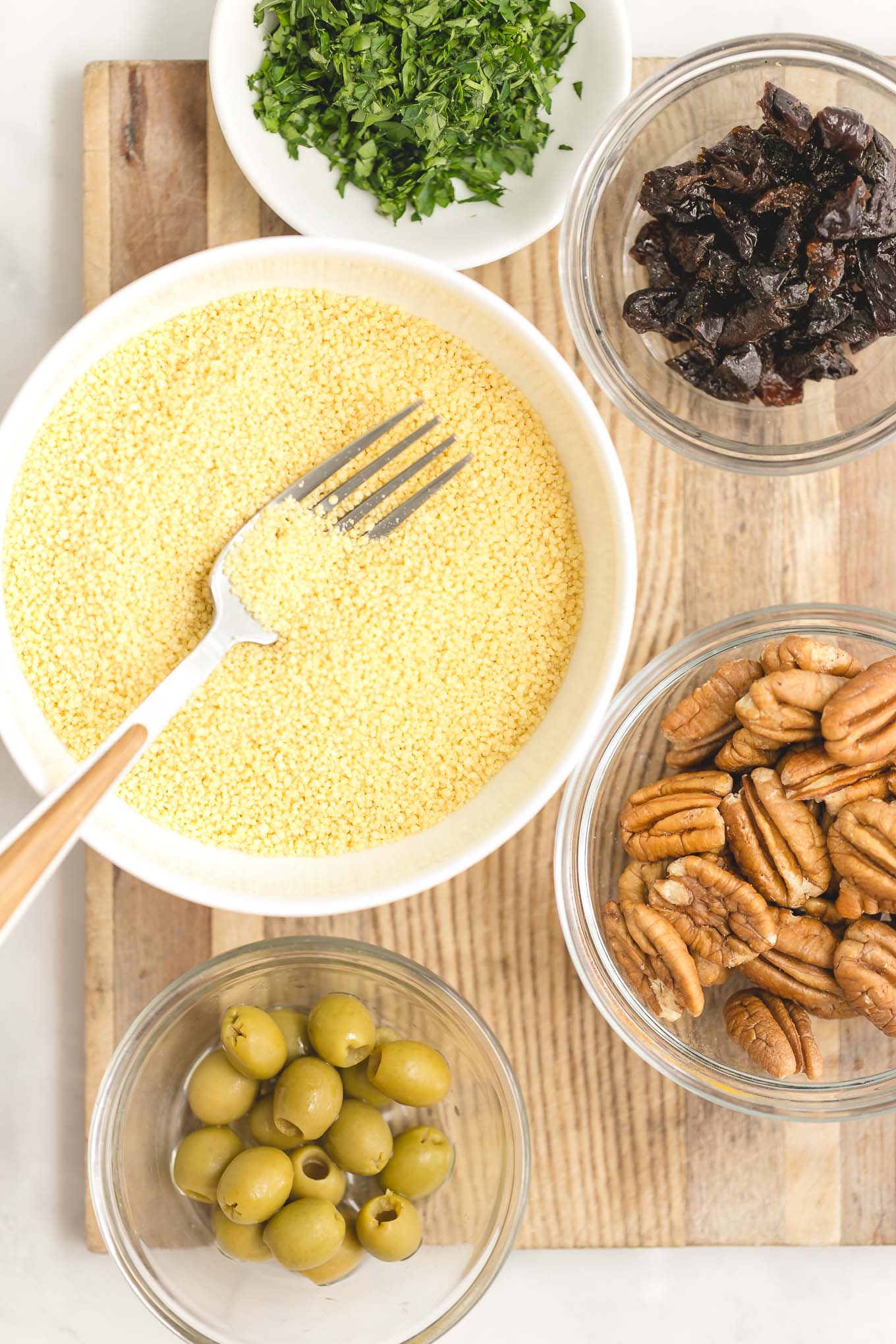 ingredients in pecan couscous recipe