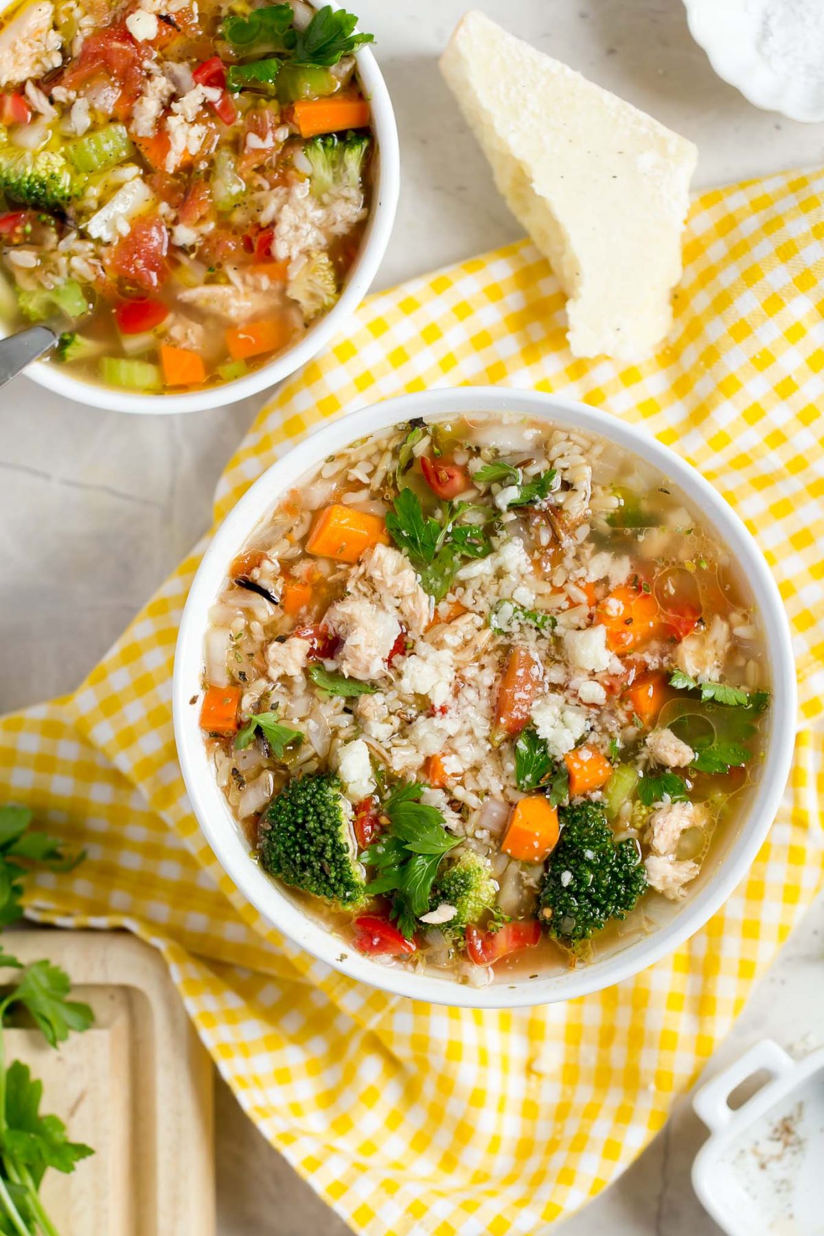 Hearty Salmon and Wild Rice Soup in a Hurry - A comforting, wholesome, and hearty soup with broccoli, onion, celery, carrot, salmon, and brown and wild rice in 30 minutes! 