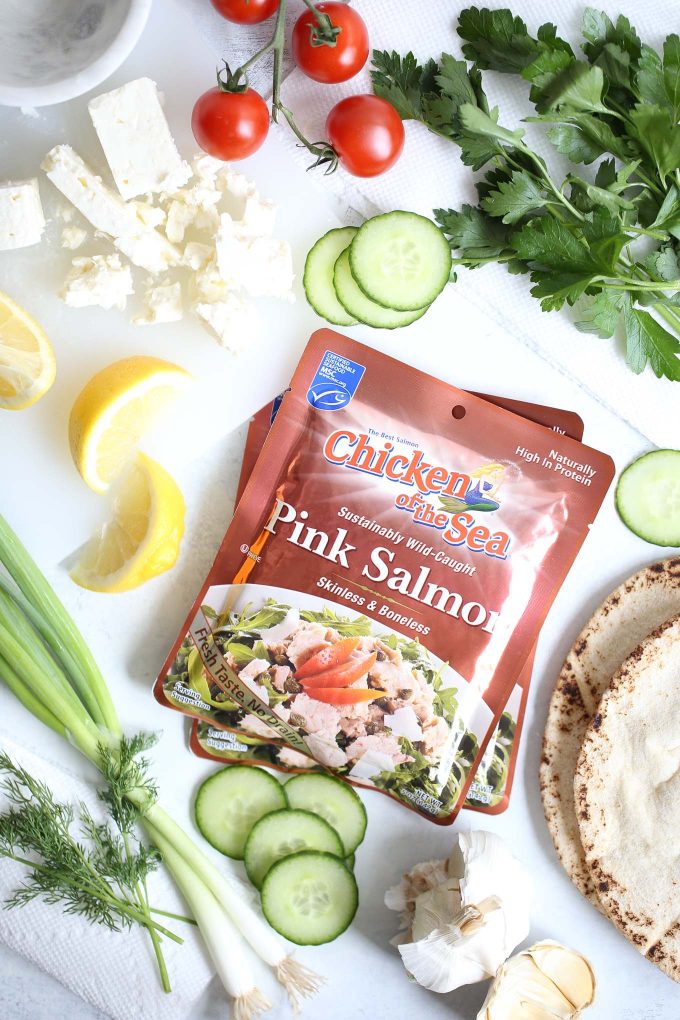 Herbed Salmon Pita Pockets