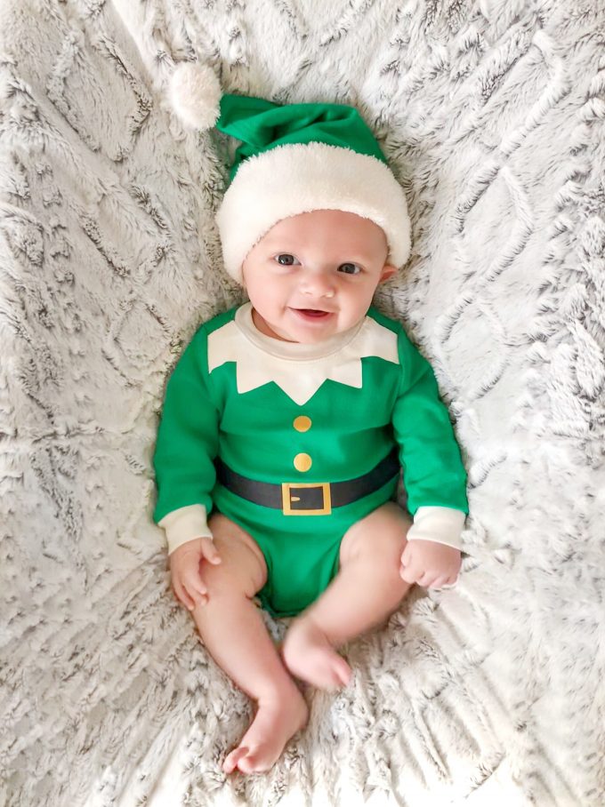 James dressed as an elf