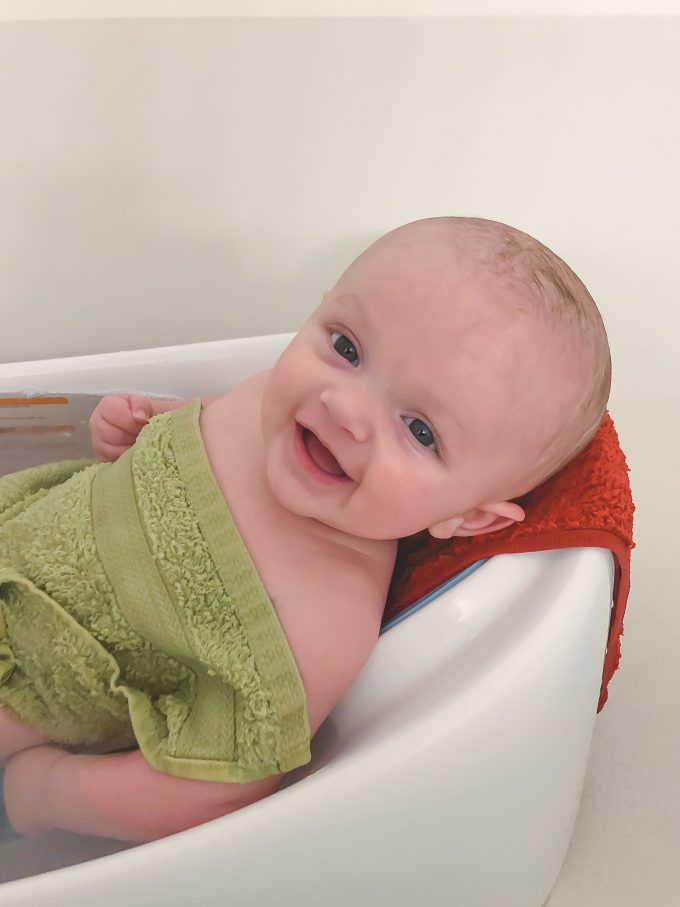 James in the tub
