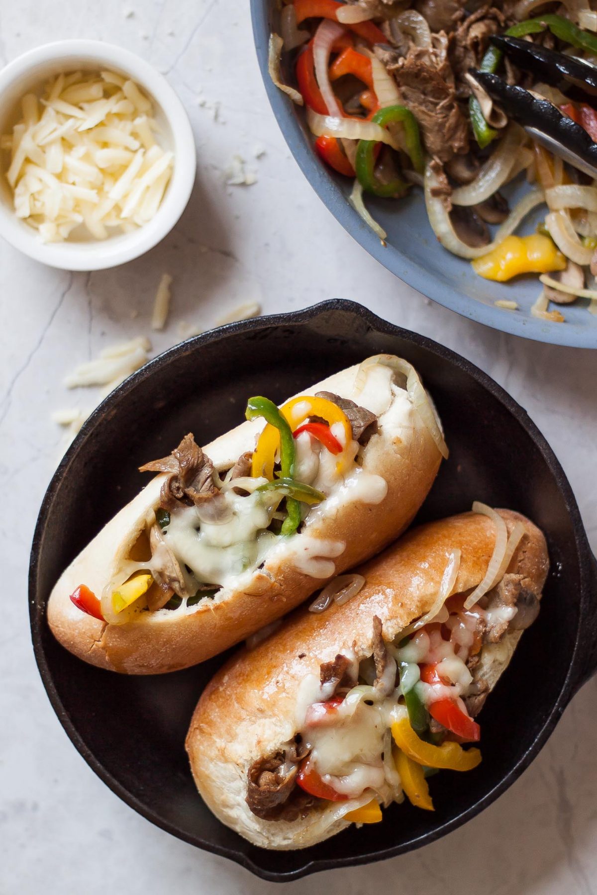 Lighter Philly Cheese Steak Sandwiches Recipe - All the flavor Philly’s best cheesesteaks with half the calories! 