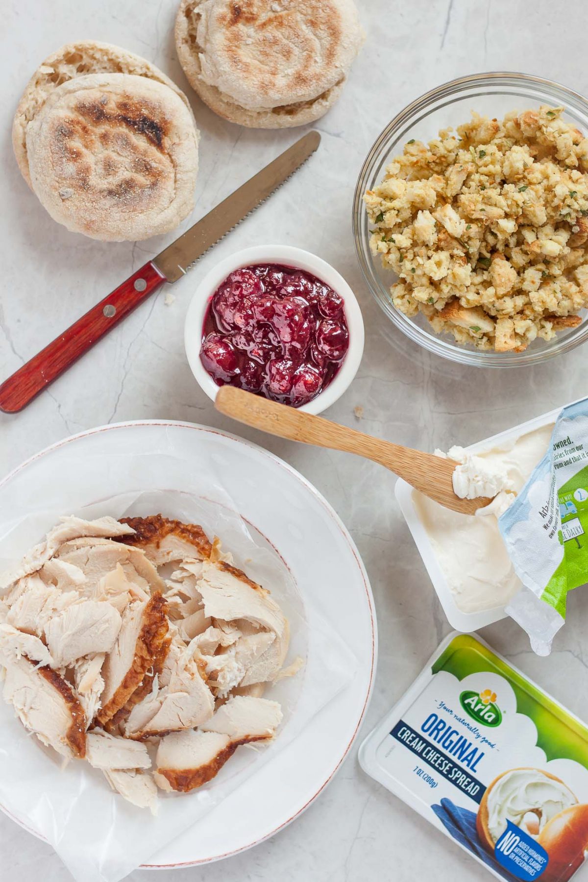 Lighter Thanksgiving Leftover Sandwich with Turkey, Stuffing, and Cranberry Sauce Recipe