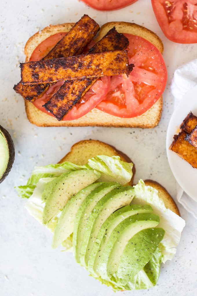Loaded TLT - A Sandwich with Tofu, Lettuce, Tomatoes and Avocado!