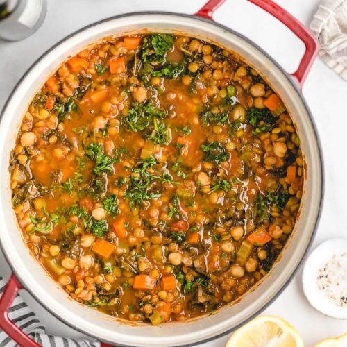 Vegetarian Moroccan Lentil and Chickpea Soup