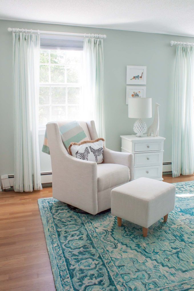 Our baby boy nursery -- bright with cool blues and greens 