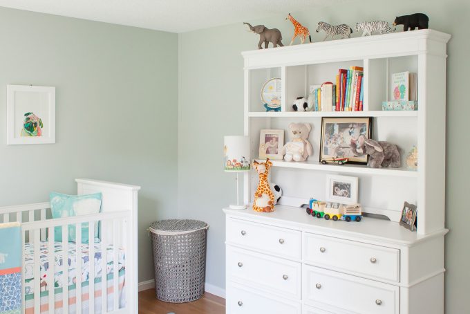 baby boy nursery with animal theme