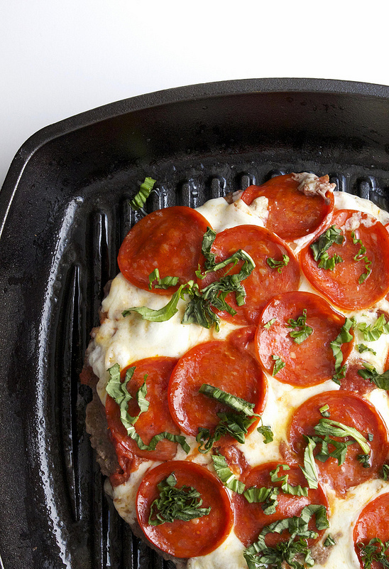 Pepperoni Meatzza Recipe! It's a low carb recipe with ground beef, sauce, cheese, and pepperoni! Add a few herbs and spices, and you've got a delicious meat pizza!