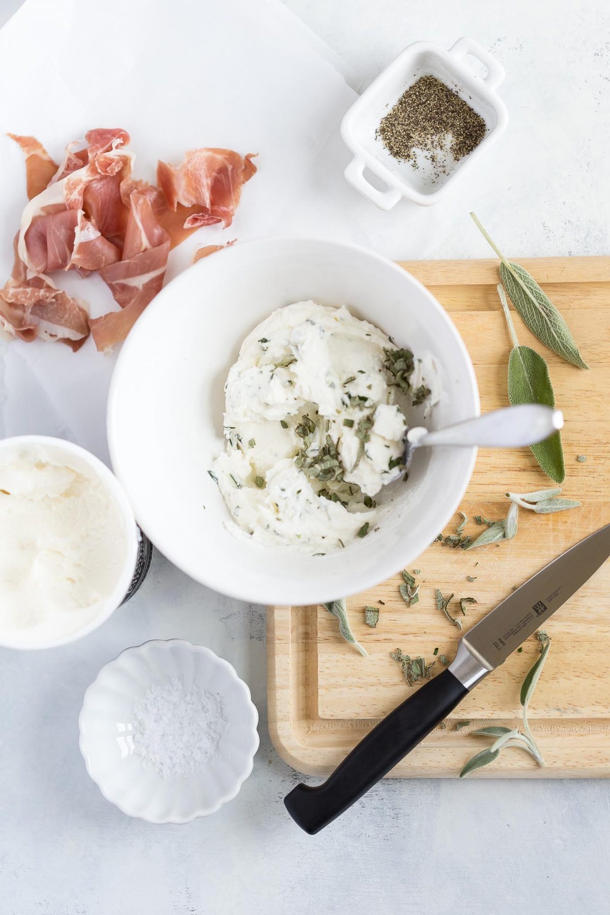 Butternut Squash Pizza with Prosciutto, Herbed Ricotta and Sage