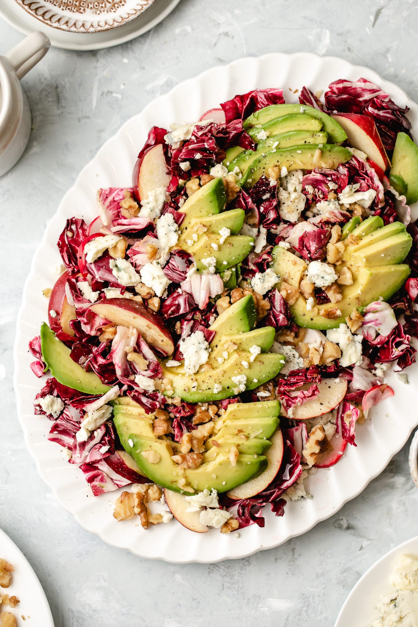 Radicchio Salad with Apple, Blue Cheese and Avocado 