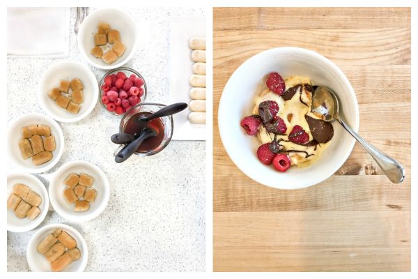 Raspberry chocolate tiramisu - cooking class at Downtown Market Grand Rapids, Michigan