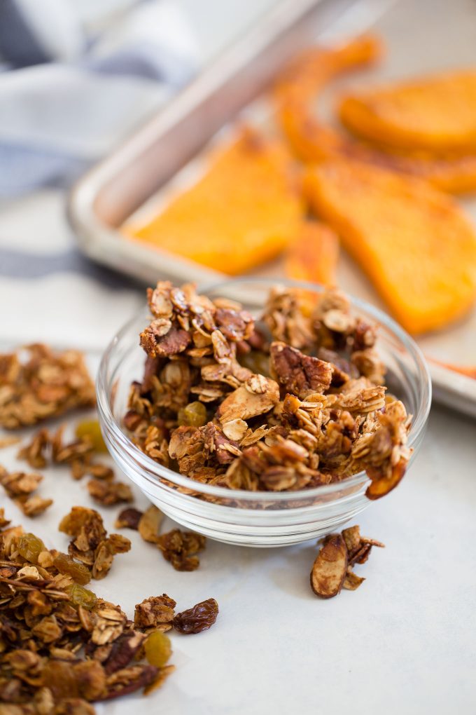 Roasted Butternut Squash with Granola and Greek Yogurt