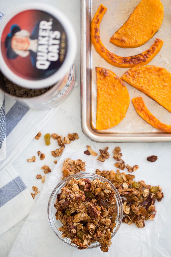 Roasted Butternut Squash with Granola and Greek Yogurt