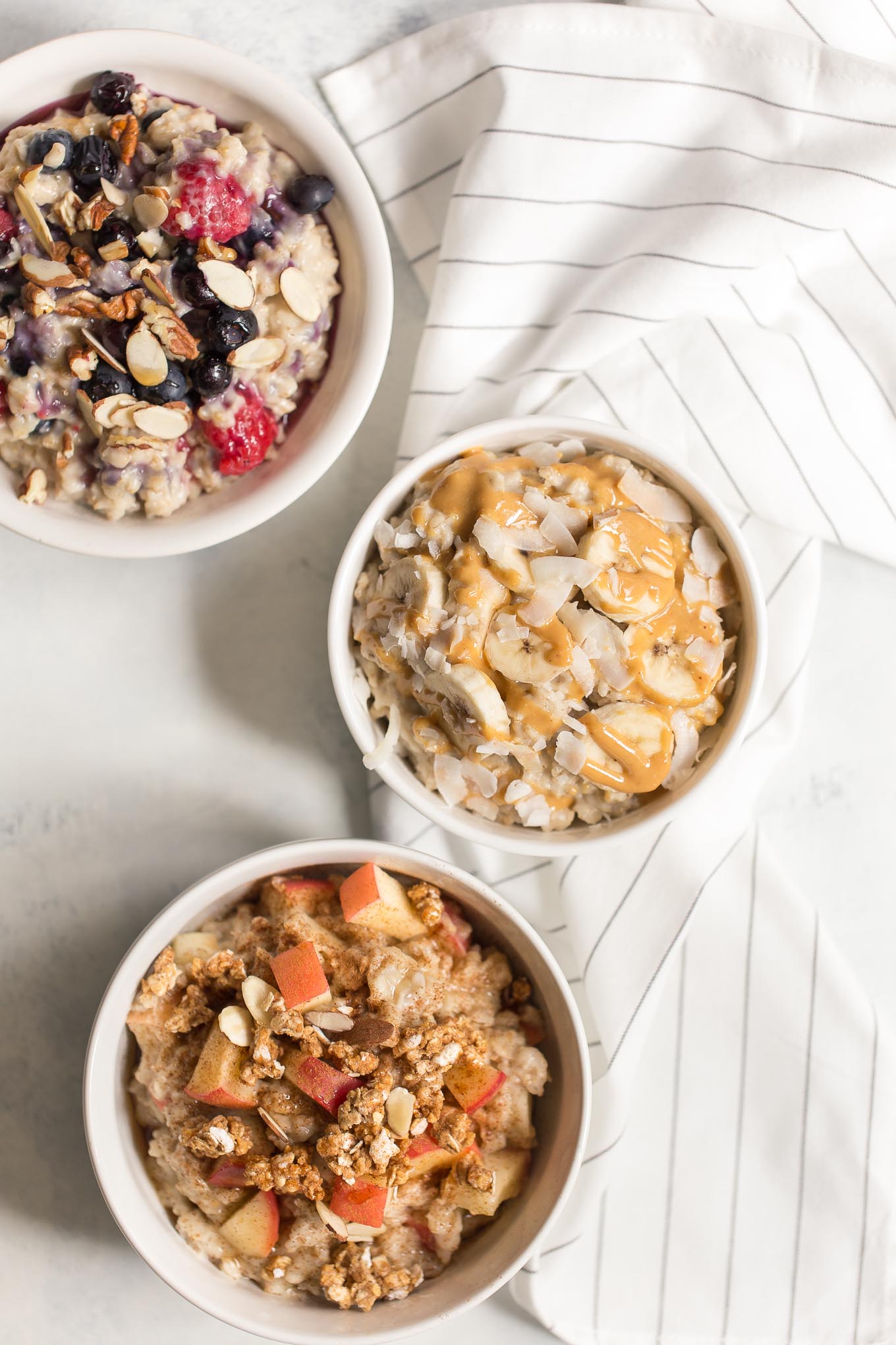 Slow Cooker Oatmeal 3 Ways