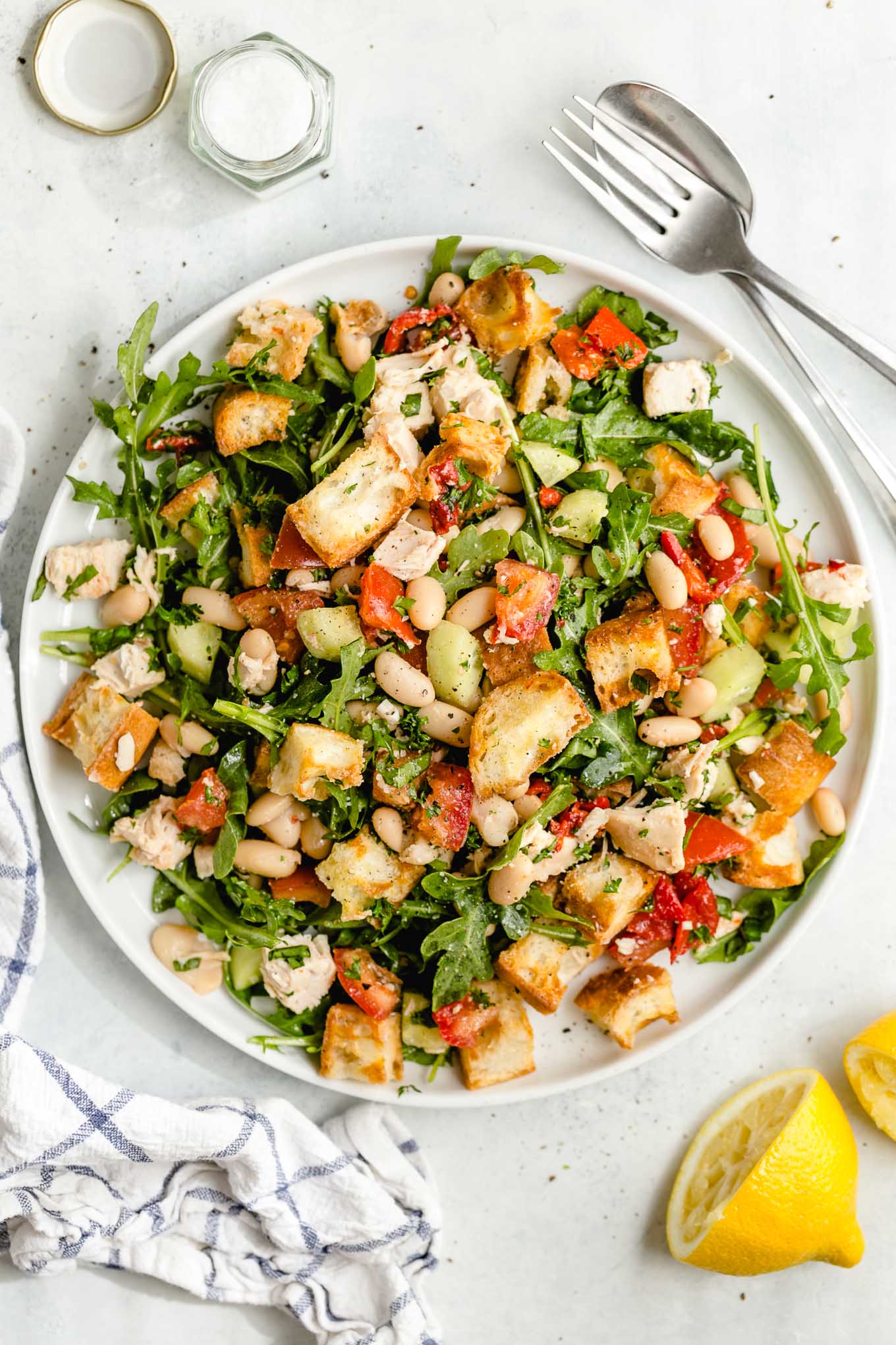Sourdough Panzanella with Roasted Red Peppers and White Beans  