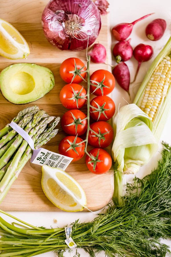 3 Summer Crostini Recipes - How to make easy, fresh, and fast appetizers using seasonal vegetables in three flavors - Balsamic Tomato Crostini with Bacon and Dill (like a BLT!), Grilled Corn and Asparagus Crostini with Lemon Zest, and Sesame Salmon Avocado Crostini