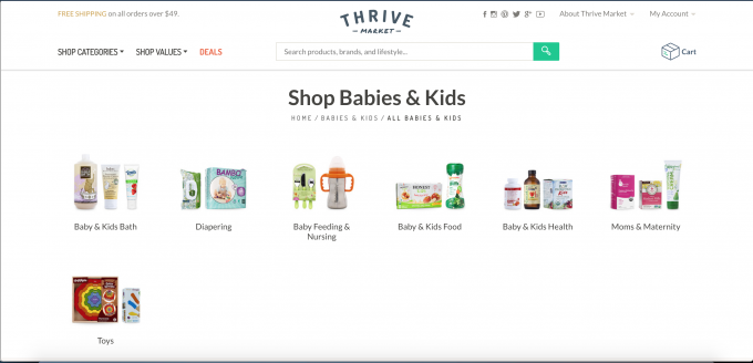 Thrive Market Baby and Kids Products