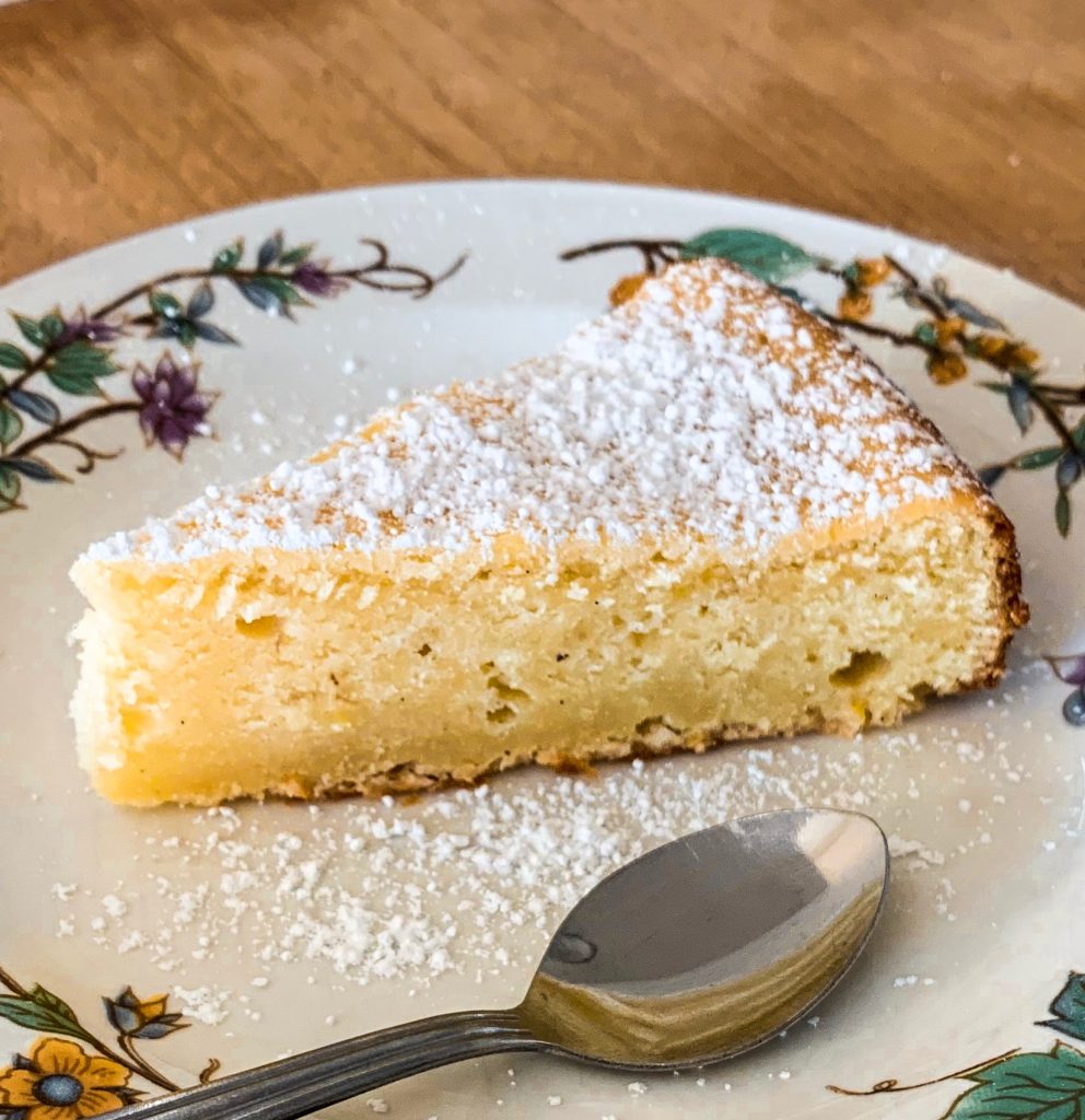 Piece of lemon ricotta cheesecake