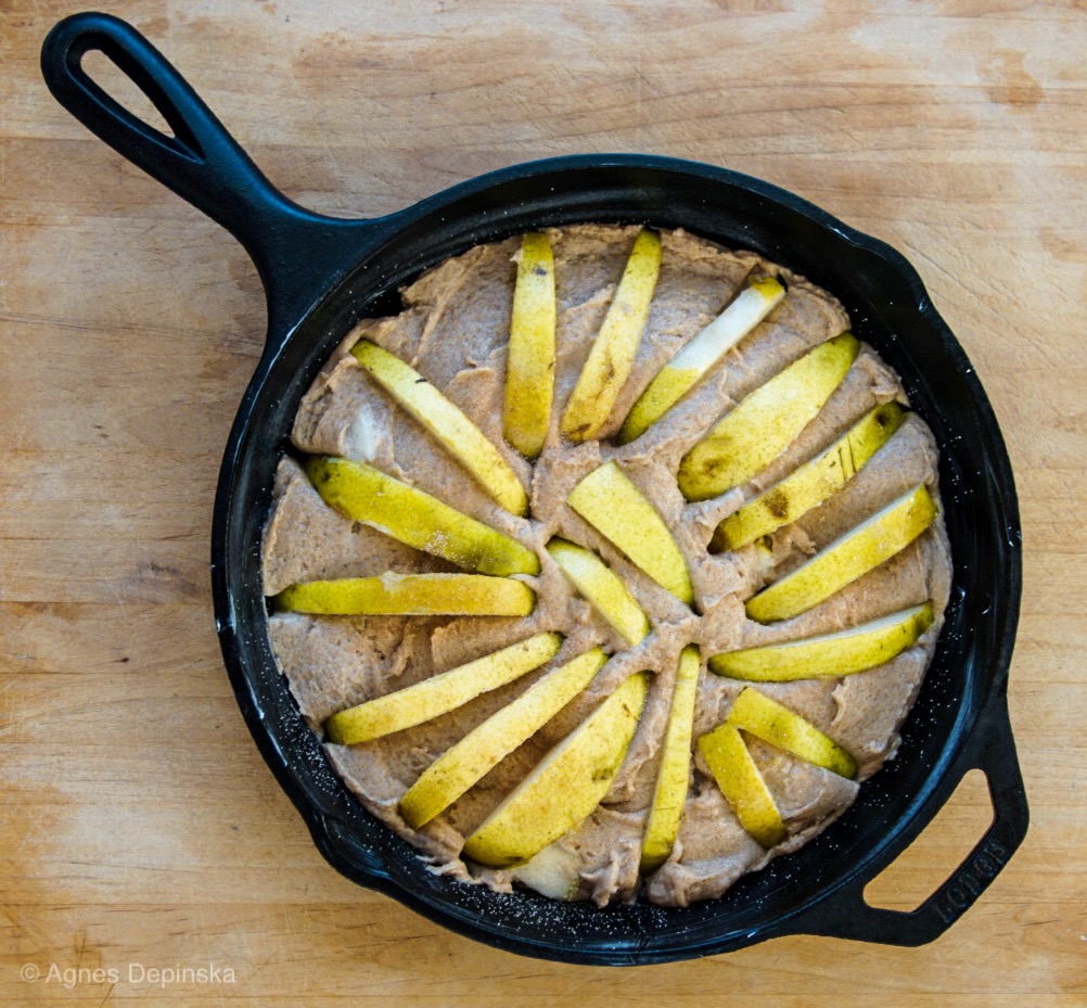 Skillet Pear Ginger Cake before baking