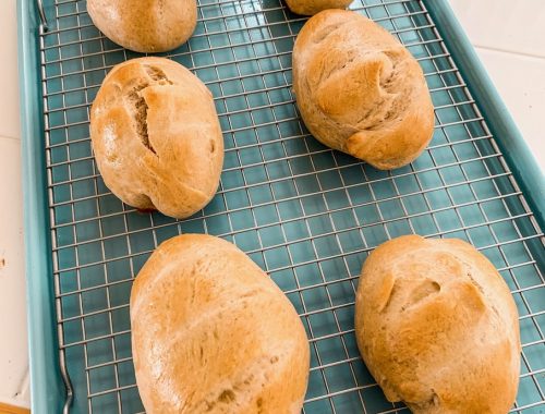 Pain Au Lait Breakfast Rolls on a Cooling Rack