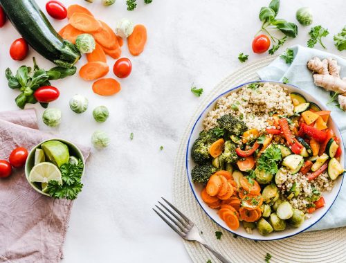 Variety of vegetables on the table and the salad