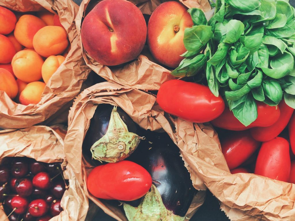 Variety of fruits and vegetables