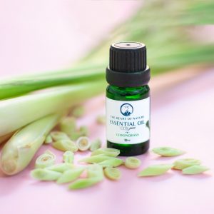 Lemongrass Essentail Oil in a glass bottle